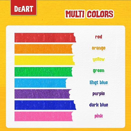 DEART 8X Colored Masking Tape, 33 Ft x 1 inch Colored Painters Tape - Image 8