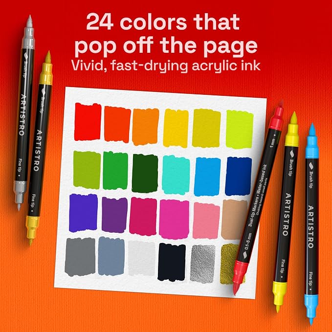 ARTISTRO 24 Acrylic Paint Markers - Image 2