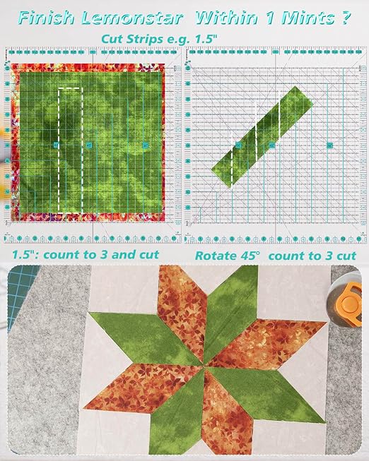 Quilting Ruler for Precise Fabric Cutting 11.5" x 10.5" Quilt Rulers Quilting - Image 5