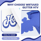 Blue Glitter HTV Heat Transfer Vinyl - Image 3