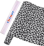 Tintnut Leopard Permanent Vinyl Roll 12in x 5ft Cheetah Adhesive Vinyl | Black by Tintnut