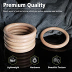 FoDau770 5pcs Natural Beech Wooden Rings, Unfinished Solid Wood Rings Heavy - Image 3