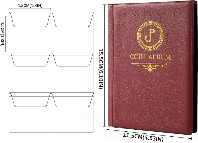 Uncle Paul Red Coin Album Coin Holder Coin Collection Book - Image 2
