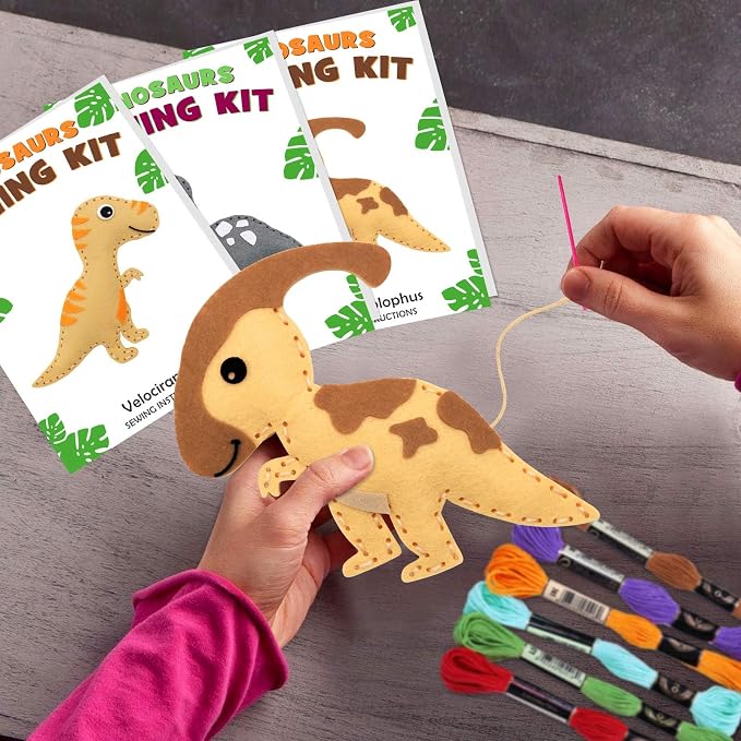 CiyvoLyeen Dinosaur Sewing Craft Kit DIY Kids Craft and Sew Set - Image 6
