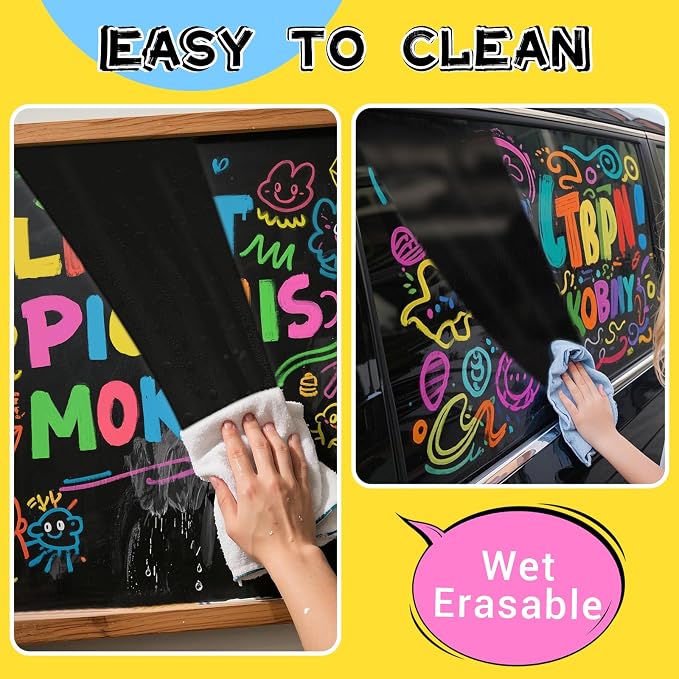 Window Chalk Markers for Cars Glass Washable: 8 Colors Jumbo Liquid Chalk Paint - Image 4