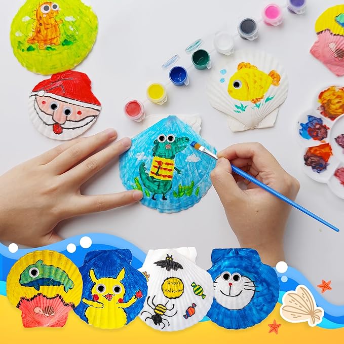 Eleanore's Diary Kids Sea Shell Painting Kit, Glow in The Darkness Painting - Image 4