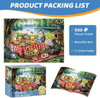 500 Piece Puzzles for Adults, Cat Family Dinner Large Piece Jigsaw Puzzle for - Image 6