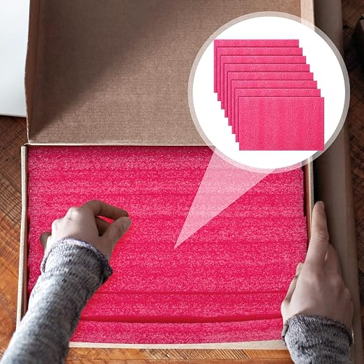 Pangda 8 Pcs 14.75" x 9.5" x 0.75" Pink Polyethylene Foam Sheets Anti Static - Image 5