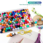 150Pcs 15mm Silicone Beads for Keychain Making and Bracelet Making, 30 Colors - Image 4