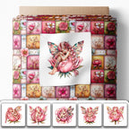 ‍ Pink Fairy Patchwork Cotton Fabric Panel – 6 Designs + Bonus Patchwork Sheet - Image 2