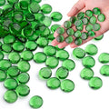 Green Glass Marbles, 0.97 LB Transparent and Smooth Flat Glass Beads by MESCHETT