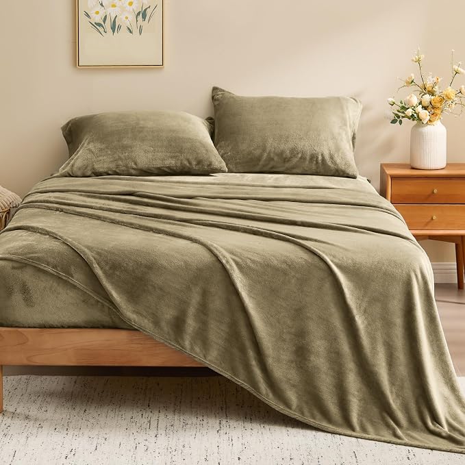 BEDELITE Flannel Sheets King Size Camel - Image 2