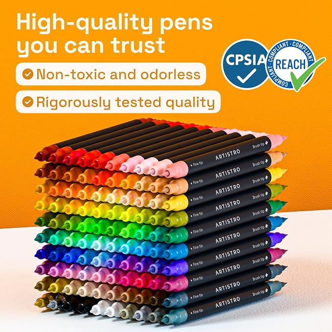 ARTISTRO Acrylic Glass Markers for Wine Glasses and Drinkware, Vibrant Dual Tip - Image 9