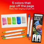 ARTISTRO 5 Metallic Dual-Tip Acrylic Paint Markers – Paint Pens Set - Image 2
