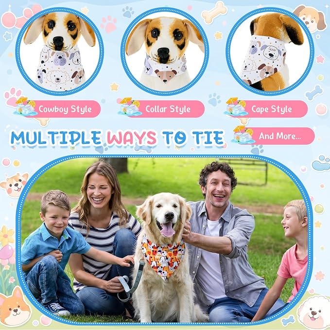 Sweetude 100 Pcs Dog Bandanas Bulk Dog Bandana Bibs Pet Bandanas - Image 6