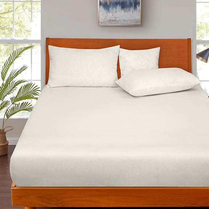 ROYALE LINENS 300 Thread Count 100% Long Staple Combed Cotton Fitted Sheet - Image 5