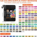 NICETY 128 Acrylic Paint Markers, Dual Tip Brush Paint Pens - Image 8
