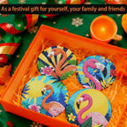 TDOOW Diamond Art Coasters 2026 8 Pcs Colorful Flamingo Diamond Painting - Image 6