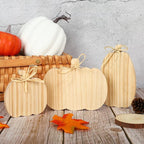 Whaline 3Pcs Unfinished Fall Pumpkin Wooden Cutout - Image 2