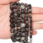 35pcs Round Loose Black Crack Old Agate Beads - Image 3