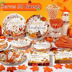 450 Pcs Happy Friendsgiving Tableware Set Decorations, Fall Thanksgiving - Image 6
