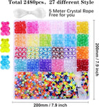 BBita 2480pcs Acrylic Bear Polymer Clay Beads Charms - Image 2