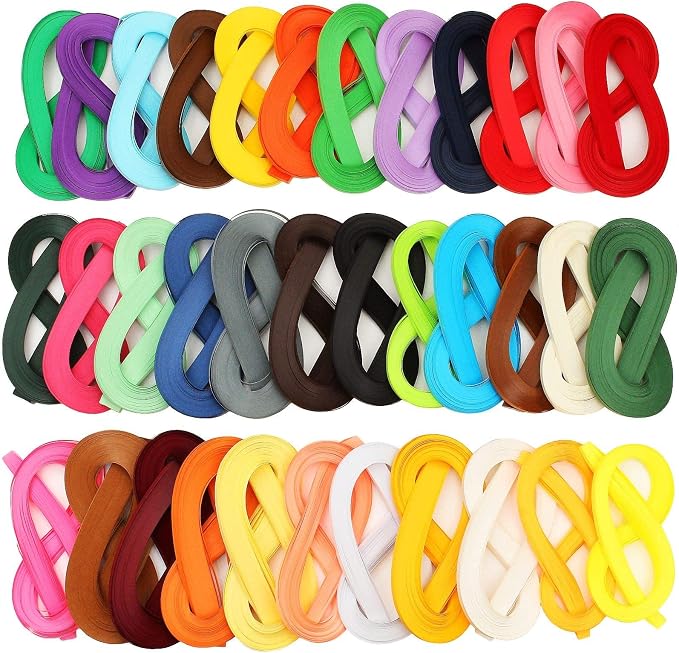 QTLCOHD 35 Colors 4200 Strips Paper Quilling Strips Set | Width 5mm Length 54cm by QTLCOHD