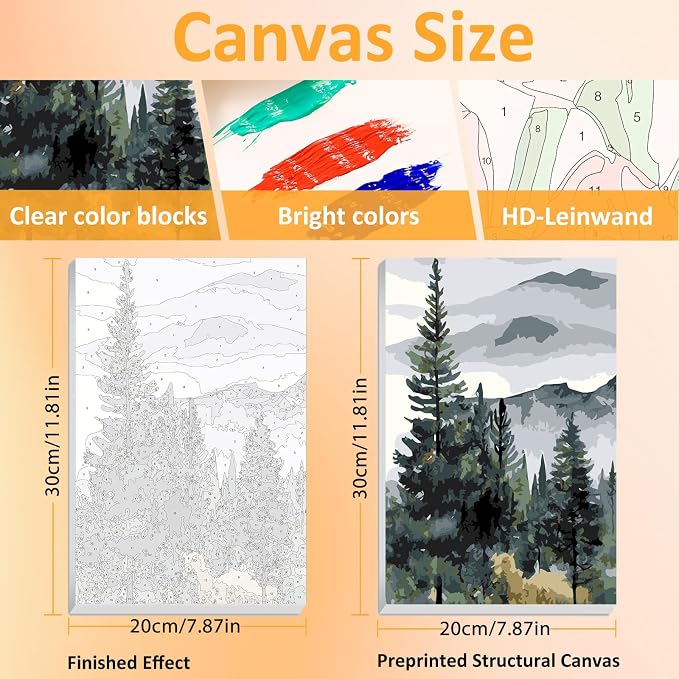Mandun 3 Pack Paint by Numbers for Adult, Landscape Paint by Numbers Kit for - Image 2