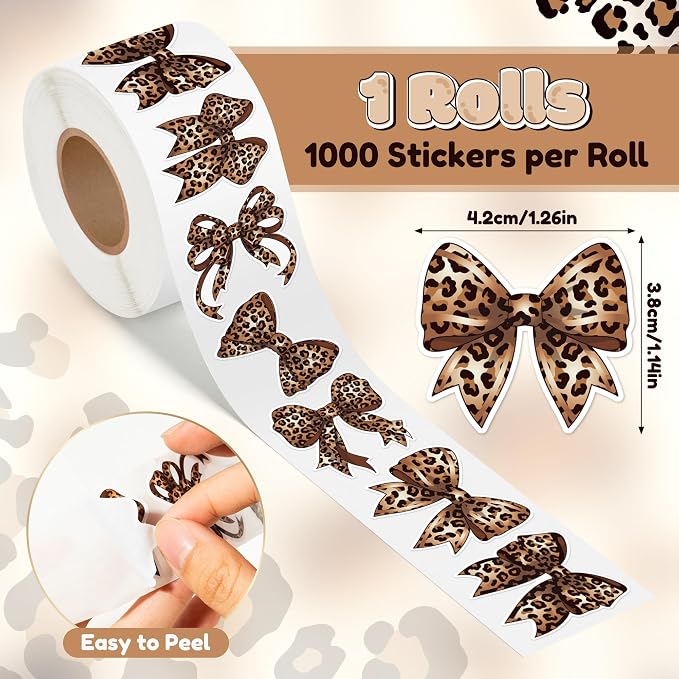 Trendy Cheetah Bow Stickers - Image 2