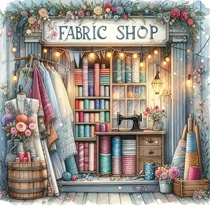 CHWGLFGG 5D Diamond Art Kits for Adults Beginners, Fabric Shop Diamond Painting by CHWGLFGG