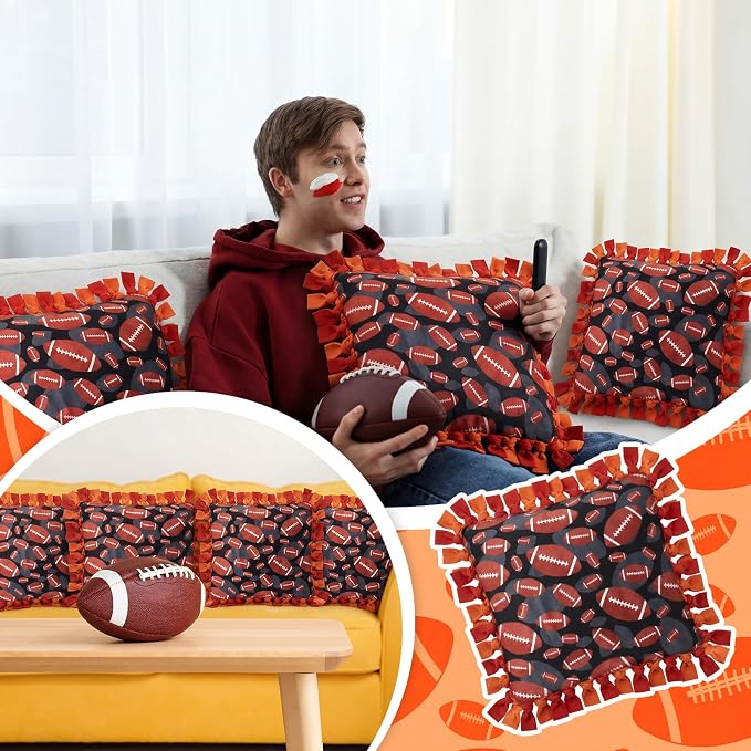 Chunful 6 Sets Football Sports Ball Tied Pillow Craft Kit DIY Football Pillow - Image 5