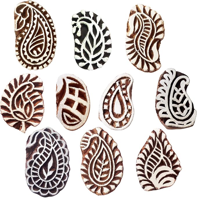 Royal Kraft Paisley Wooden Printing Stamps by RoyalKraft