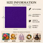 Purple Large Felt Fabric 36" x 36", 1.4 mm Soft Felt Sheet, Nonwoven Fabric - Image 3