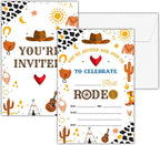 Cowboy 1st Birthday Invitations, 25 Double-Sided Invitation Cards by seclate