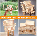 180Pcs Balsa Wood Sticks, Hardwood Square Dowels Unfinished Wooden Strip | 1/8 - Image 7
