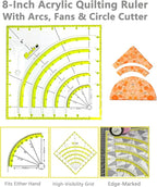 Quilting Kit with Quilting Ruler Holder, Rotary Cutter, Curved Corner Cutter - Image 6