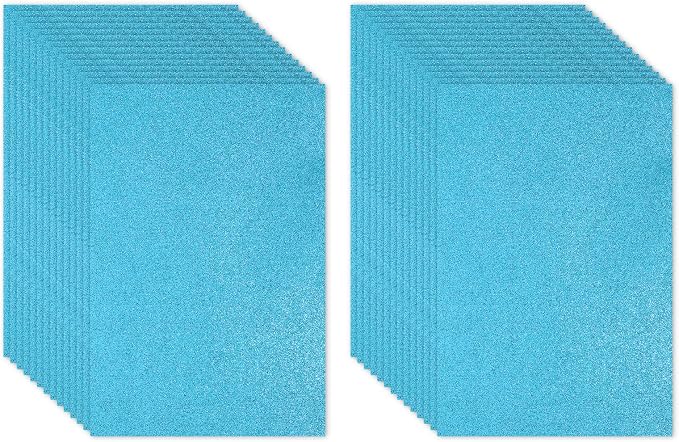 PATIKIL 30Sheets Blue EVA Glitter Foam Sheet 11.8 x 7.9 Inch 2mm Thick by PATIKIL