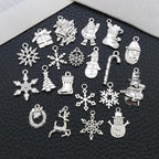 WOCRAFT 60pcs Bright Silver Christmas Bracelet Charms - Image 4
