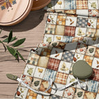 Patchwork Cotton Fabric Panel 61 x 36.6 Inches, Autumn Leaves Quilt Style - Image 8