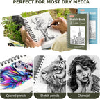 Soucolor Sketchbook 5.5" x 8.5", 2 Pack Mini Sketch Book | Spiral Bound Sketch - Image 4
