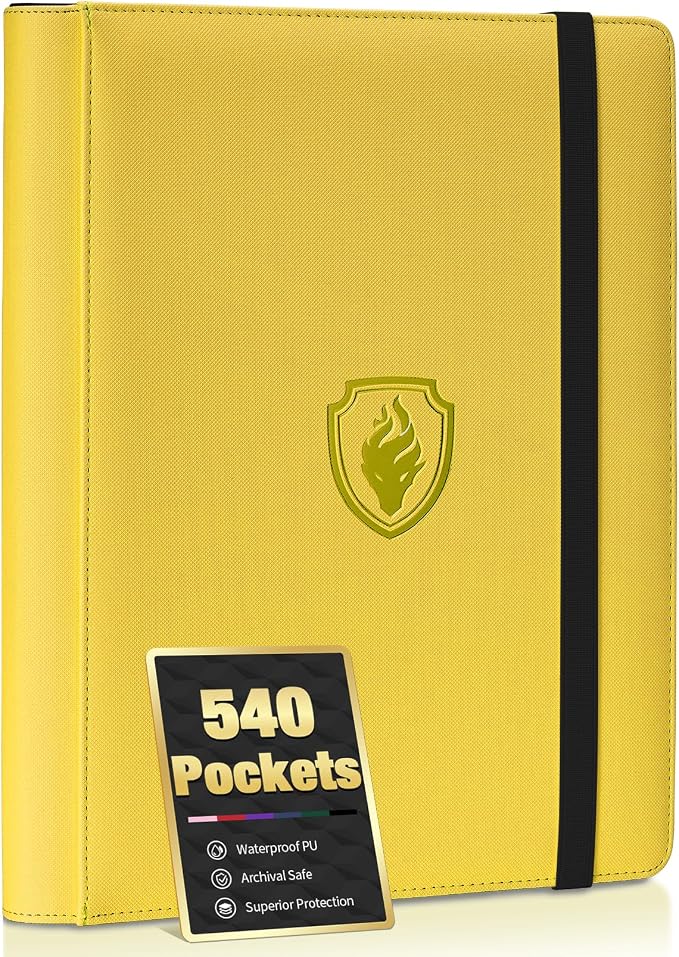 Premium 9 Pocket Card Binder for 540 Cards, Fabmaker PU Cover Trading Card by Fabmaker