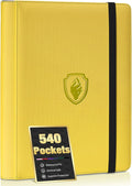 Premium 9 Pocket Card Binder for 540 Cards, Fabmaker PU Cover Trading Card by Fabmaker