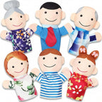 6 Pcs Family Style Hand Puppets Soft Plush Puppet Family Members Cute Hand Toys by Jerify