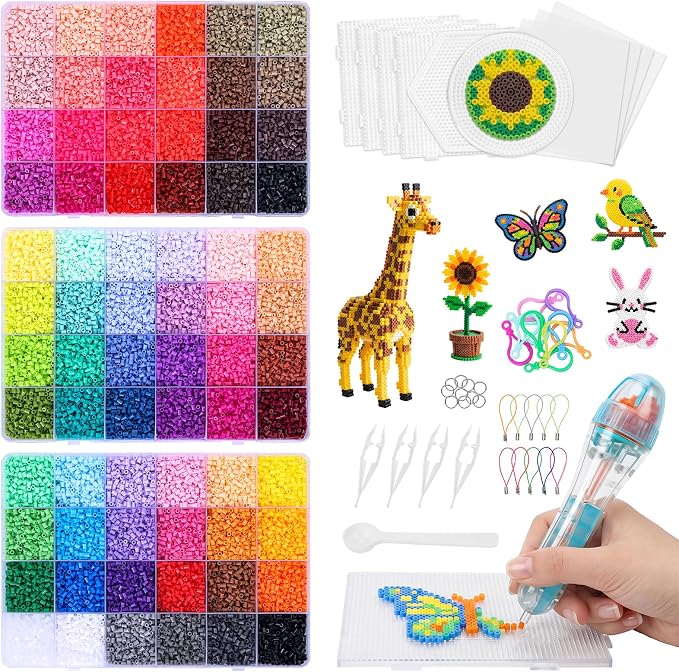 Quefe Fuse Beads Kit 36000 Pcs 72 Colors 2.6mm Mini Beads Craft Kit Including by QUEFE