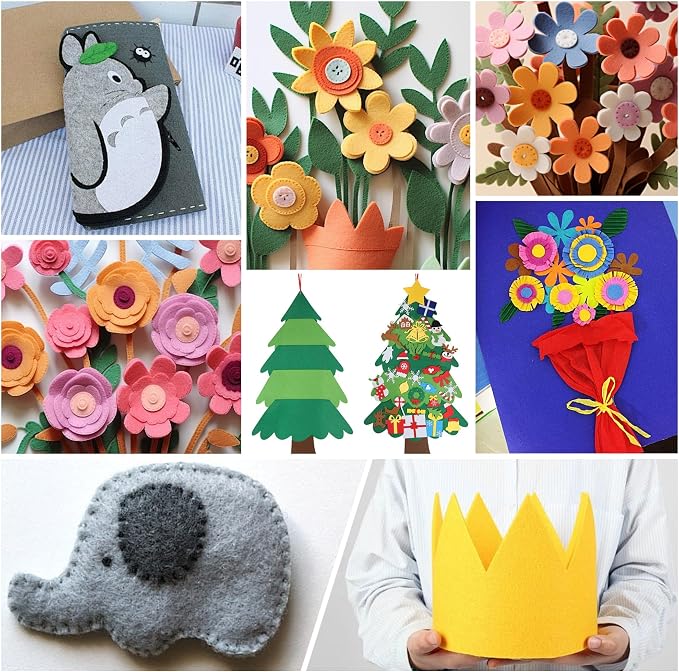 HaoFeiJH 12 Rolls 8"x20" 1.6mm Thick Soft Felt Fabric Sheets – 12 Assorted - Image 4