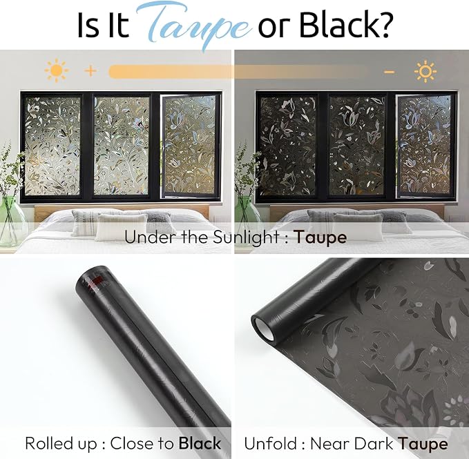 rabbitgoo Window Privacy Film, Stained Glass Cling, Sun Blocking Heat Control - Image 3
