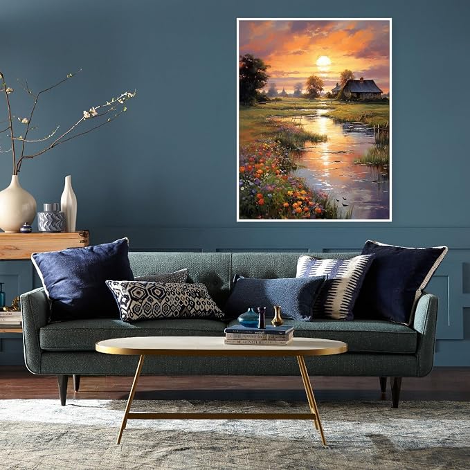 Eiazuiks Diamond Painting Kits for Adults, Sunset 5D DIY Diamond Art Kits Full - Image 2