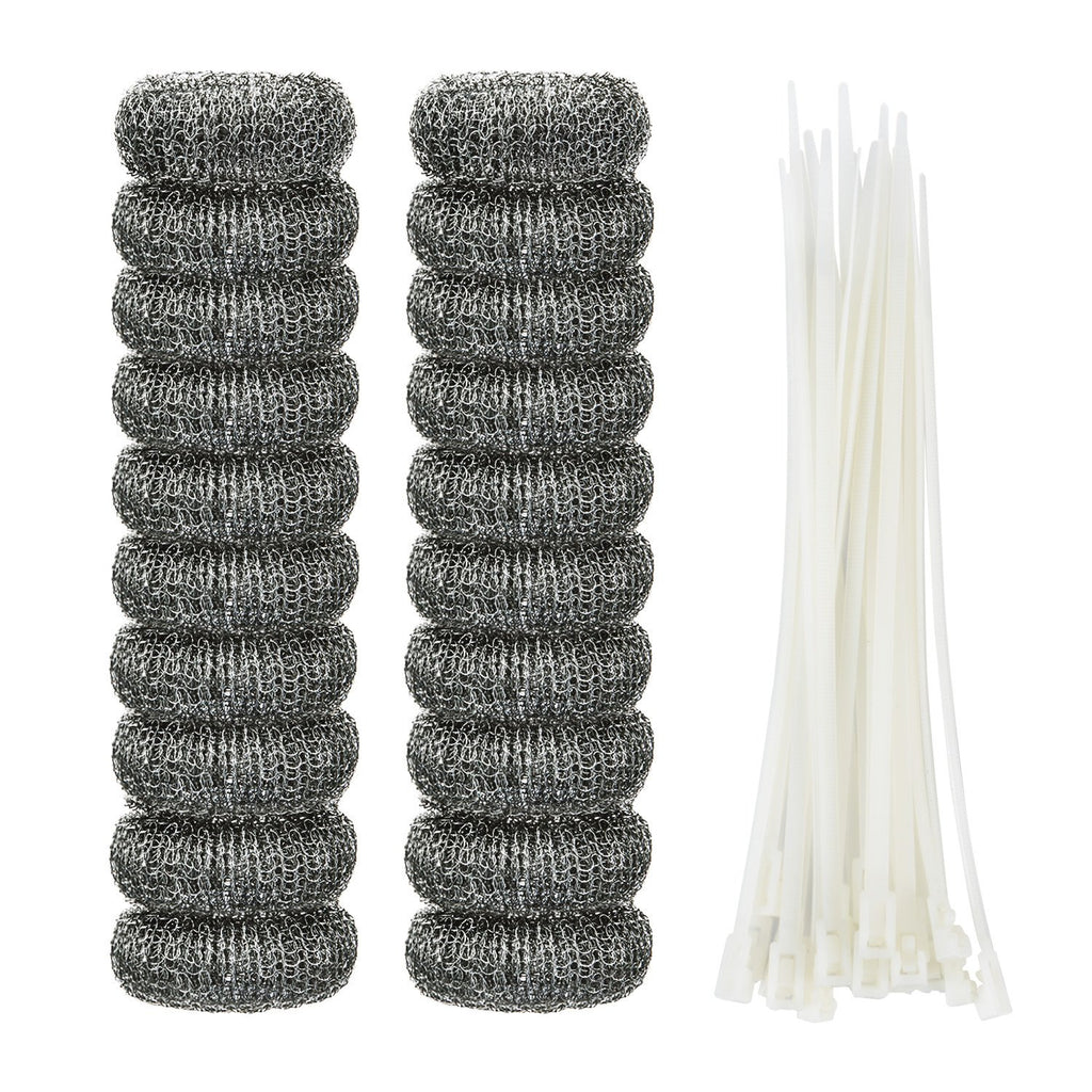 Shappy 20 Pieces Lint Traps Washing Machine Drain Hose Filter Stainless Steel Snare Laundry Mesh Washing Machine Lint Trap Catcher with 20 Pcs Pieces Cable Ties