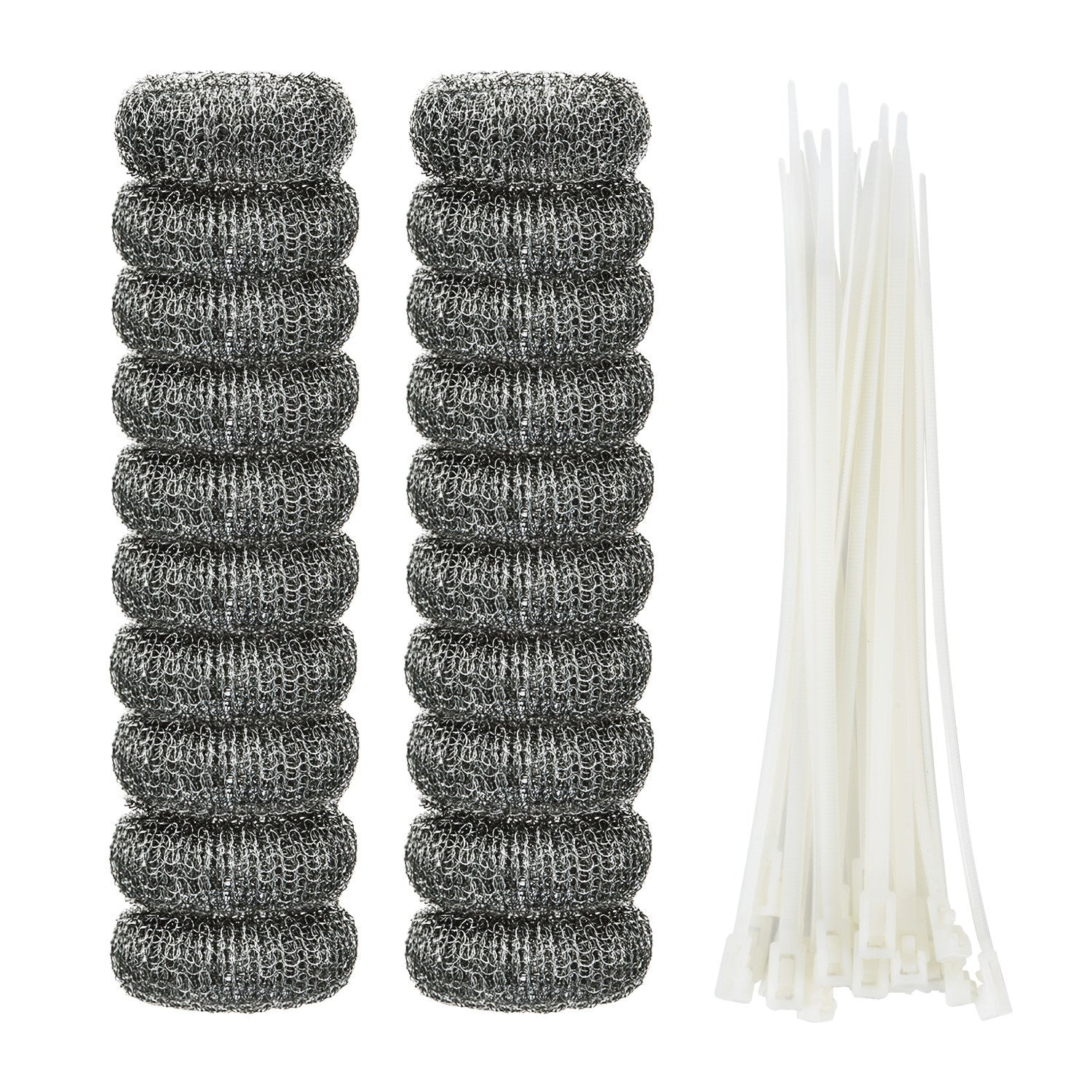 Shappy 20 Pieces Lint Traps Washing Machine Drain Hose Filter Stainless Steel Snare Laundry Mesh Washing Machine Lint Trap Catcher with 20 Pcs Pieces Cable Ties