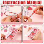 Suncalla 996 Pcs 24 Set Strawberry Keychain Making Kit DIY Charm Crafts | - Image 3